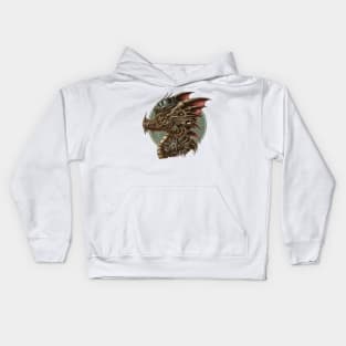 Winged Steampunk Fantasy Dragon Kids Hoodie